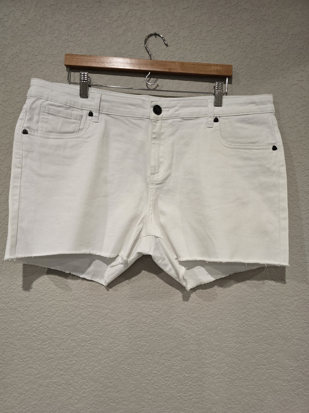 Kut from the Kloth White Denim Cutoff Shorts